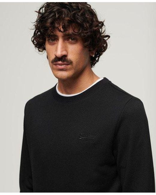 Superdry Essential Logo Sweatshirt Met Ronde Hals in het Black voor heren