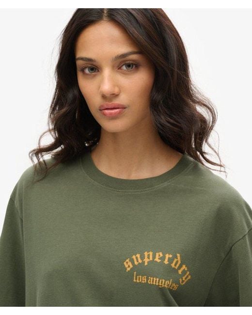 Superdry Green & Co Oversized Tattoo Back Graphic T-shirt