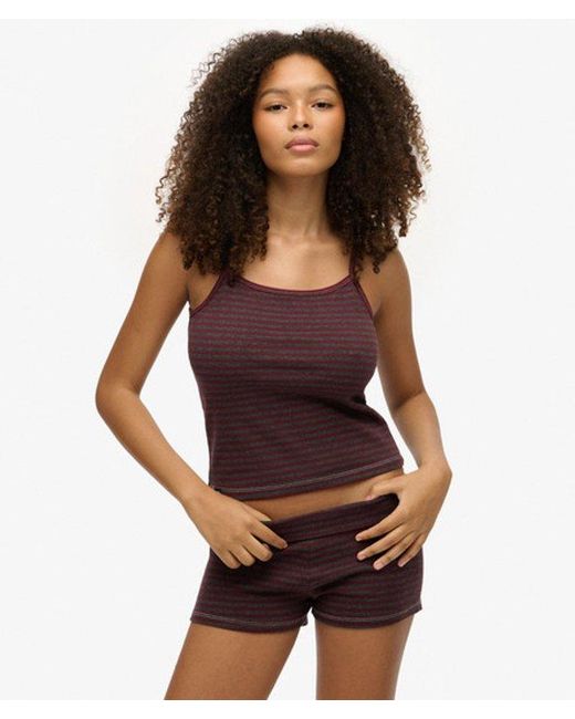 Superdry Brown & Co Athletic Essentials Stripe Cami Top