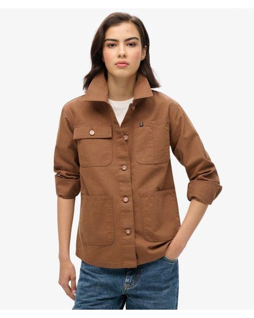 Superdry Brown Embroidered Chore Jacket