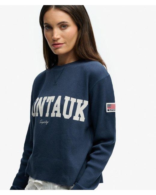 Superdry Blue & Co Athletic Essential Graphic Long Sleeve Top
