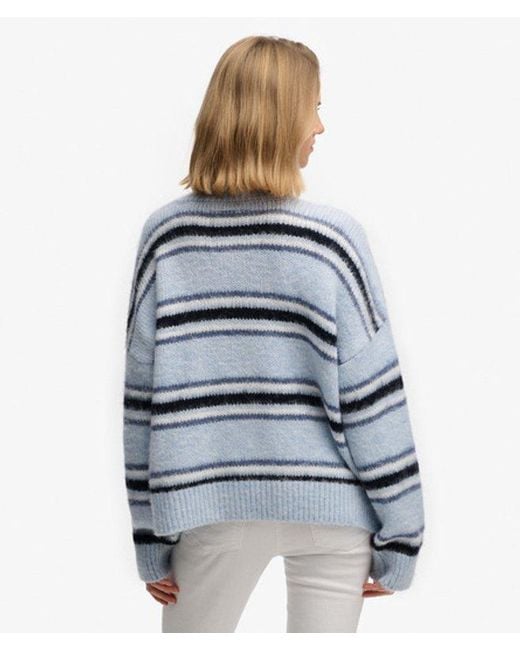 Superdry Blue & Co Slouchy Brushed Stripe Knit Jumper