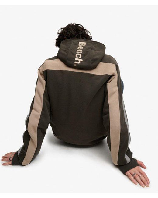 Superdry Black Bench X & Co Bench Double Zip Hooded Stripe Sweatshirt for men