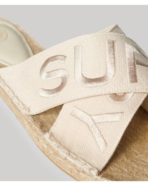Superdry Metallic & Co Espadrille Cross Strap Sliders