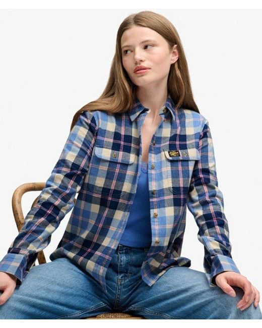 Superdry Blue Lumberjack Check Flannel Shirt