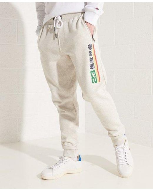 Superdry White Port And Starboard Joggers Pale Marl for men