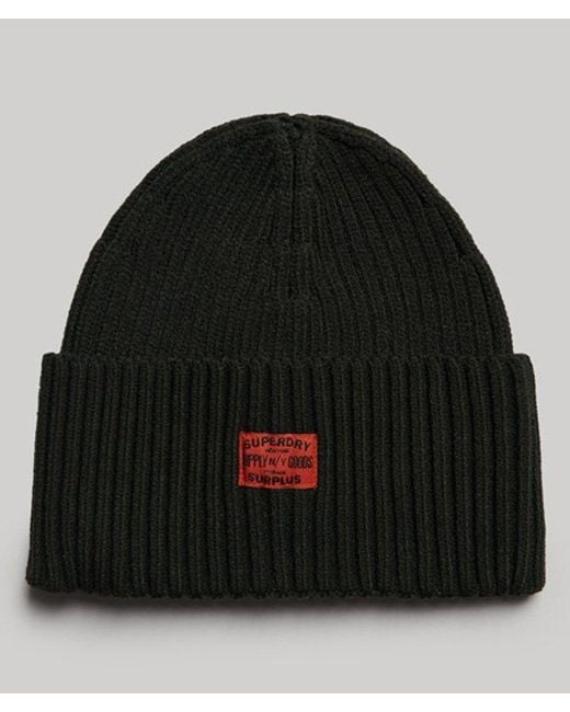Superdry Black & Co Workwear Knitted Beanie