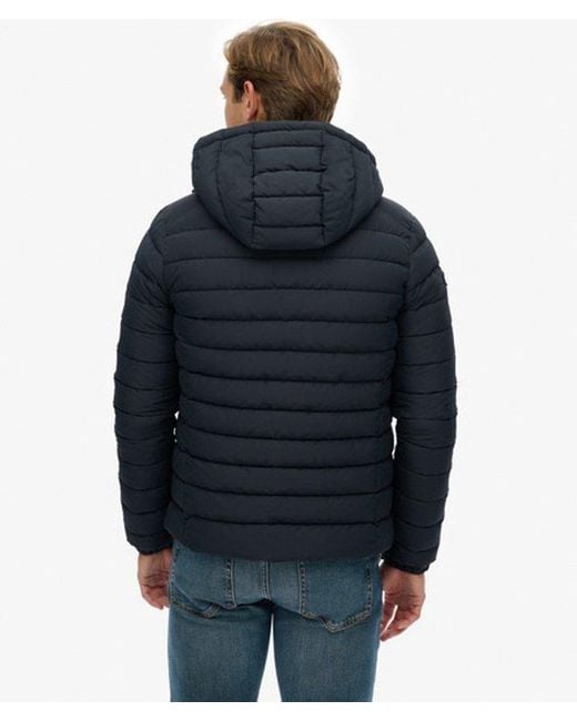 Superdry Blue Hooded Fuji Padded Jacket for men