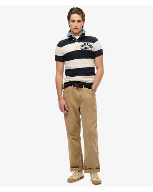 Superdry Blue & Co Vintage Athletic Jersey Polo Shirt for men