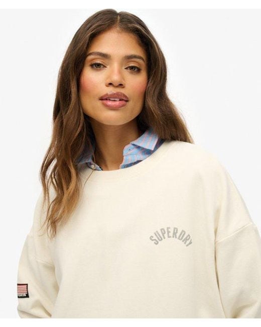 Superdry White & Co Athletic Essentials Printed Crew Sweatshirt