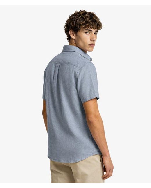 Superdry Blue & Co Riviera Short Sleeve Linen Shirt for men