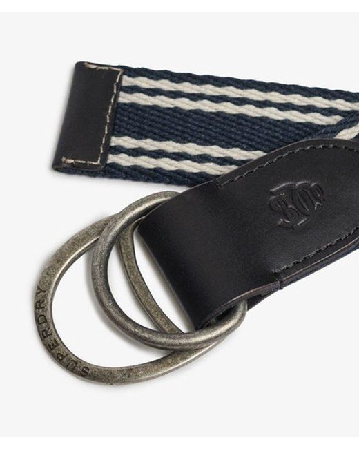 Superdry Black & Co Heritage Stripe Webbing Belt for men