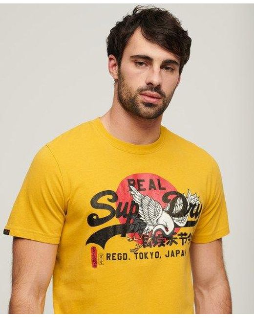 Superdry Yellow Tokyo Graphic T Shirt for men