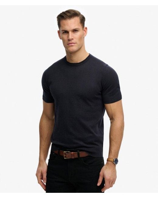 Superdry Black & Co Premium Knitted T-shirt for men