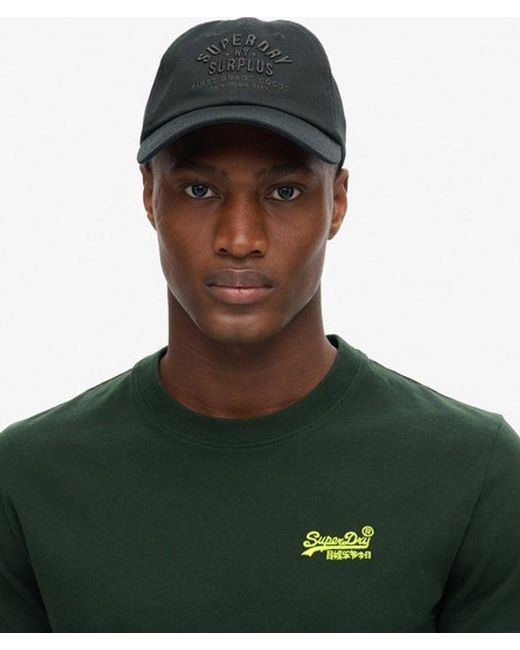 Superdry Green Embroidered Organic Cotton Essential Logo Crew Neck T-shirt for men