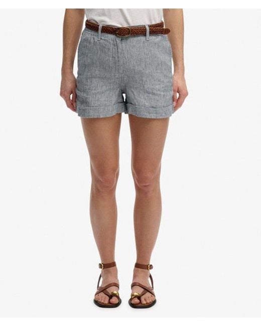 Superdry Blue & Co Mid Rise Linen Shorts
