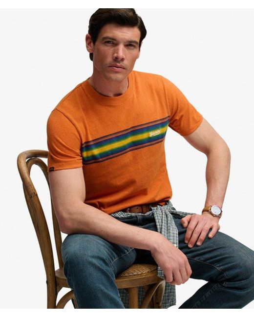 Superdry Orange & Co Outdoor Stripe Logo Relaxed T-shirt for men