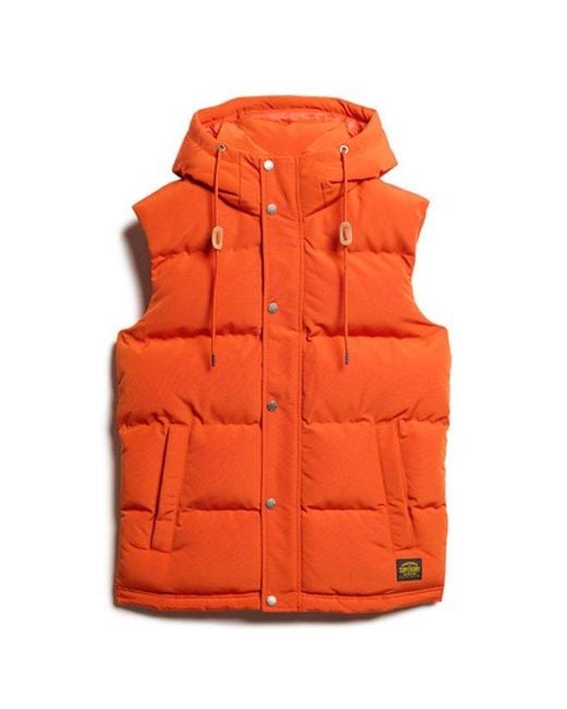 Superdry Orange & Co Everest Hooded Puffer Gilet for men