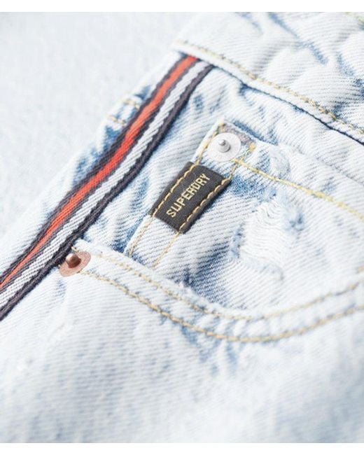 Superdry White & Co Mid Rise Wide Leg Double Tape Jeans