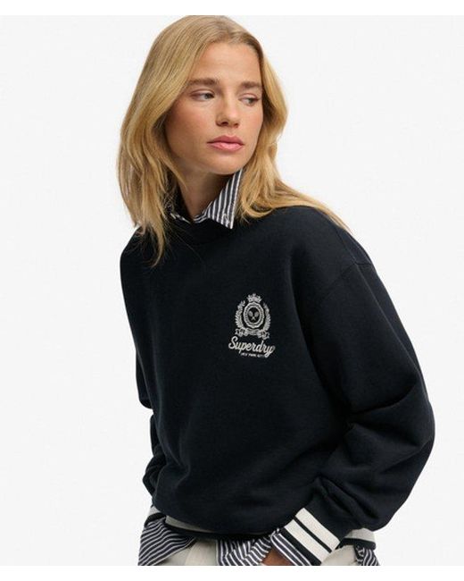 Superdry Black & Co Country Club Crest Crew Sweatshirt