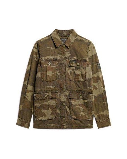 Superdry Green Embroidered Military Field Jacket