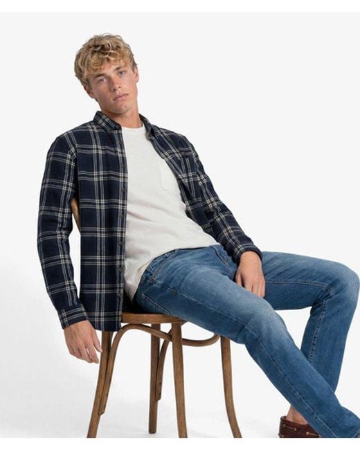 Superdry Blue & Co Long Sleeve Cotton Lumberjack Shirt for men