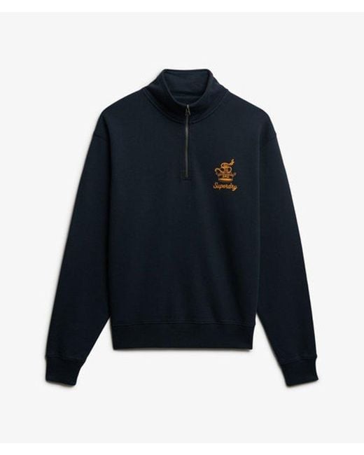 Superdry Blue & Co Country Club Crest Half Zip Sweatshirt