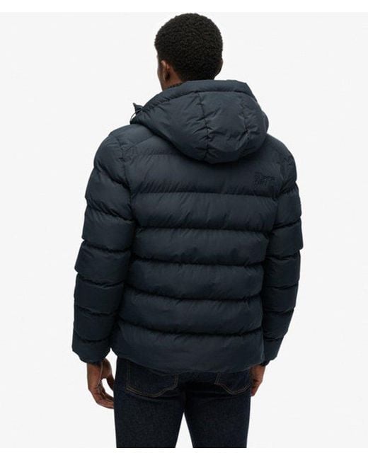 Superdry Blue & Co Hooded Sports Puffer Jacket for men