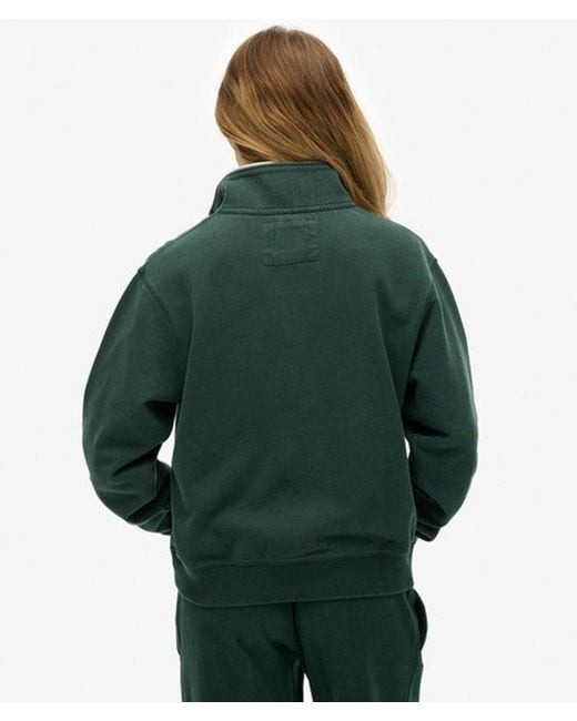 Femme Sweat À Col Zippé Et Motif Appliqué Athletic Essentials Taille Superdry en coloris Green