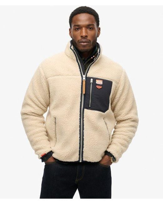 Homme Veste Polaire Borg Vintage Retro Taille Superdry pour homme en coloris Brown