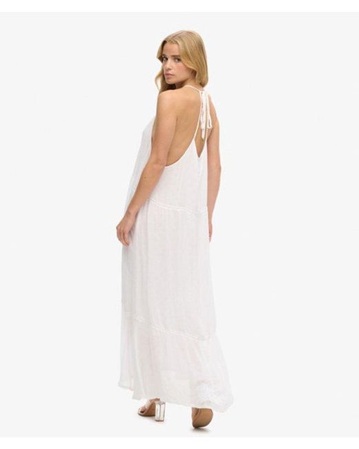 Superdry White & Co Lace Trim Maxi Dress
