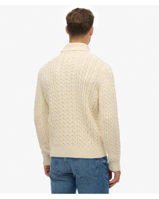 Homme Pull Torsadé À Col Roulé Jacob Taille Superdry pour homme en coloris Natural