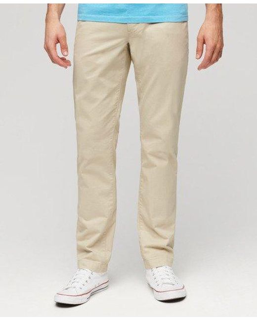 Superdry Natural Slim Tapered Stretch Chino Trousers for men