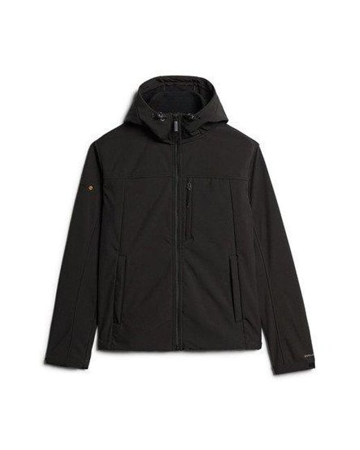 Pour des s logo brodé veste à capuche softshell trekker Superdry pour homme en coloris Black