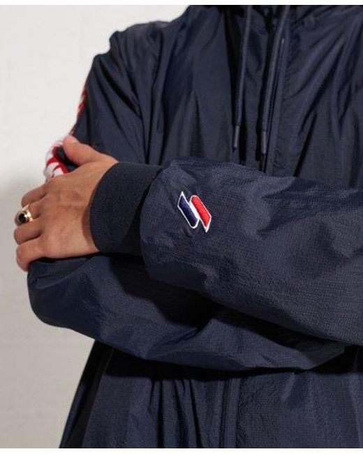 Superdry Blue Hooded Track Sd-Windrunner Jacket Deep for men