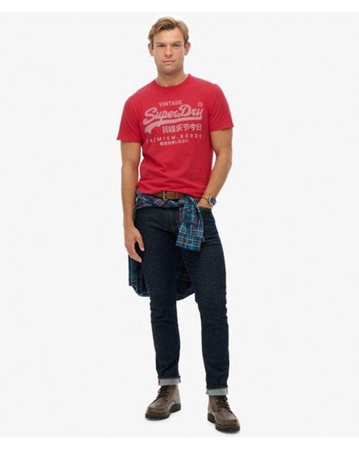 Superdry Red Vintage Logo Classic T-shirt for men