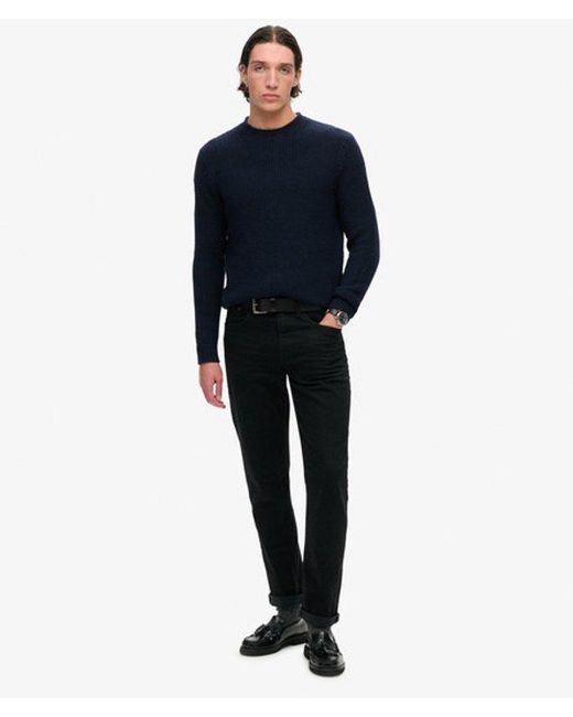 Superdry Blue & Co The Merchant Store- Textured Crew Jumper for men