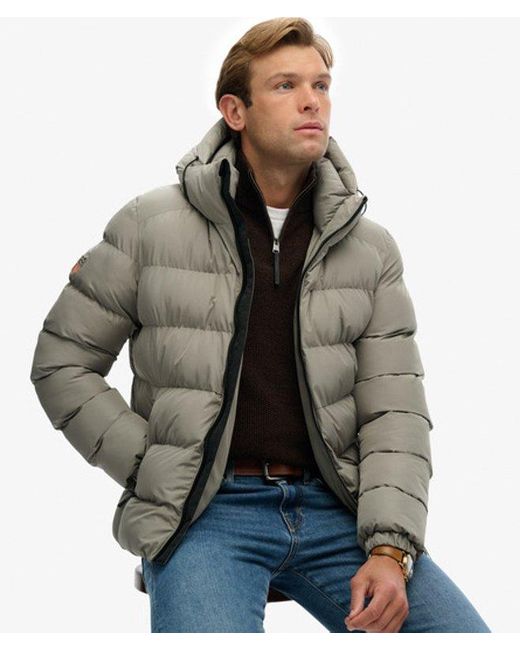 Superdry Green & Co Hooded Sports Puffer Jacket for men