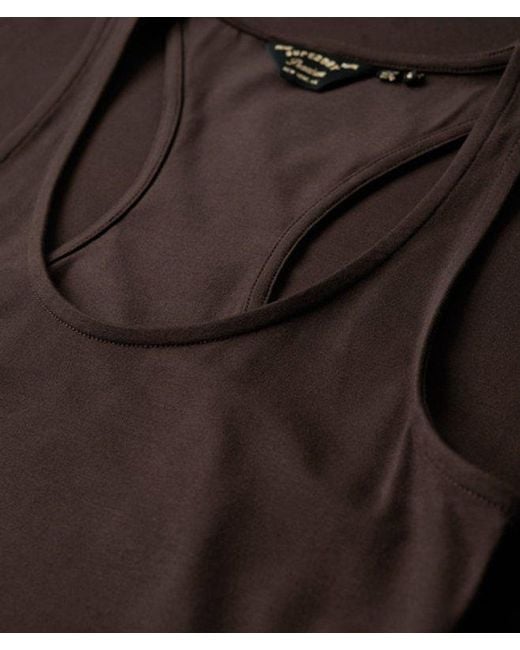 Superdry Brown & Co Scoop Neck Jersey Midi Dress