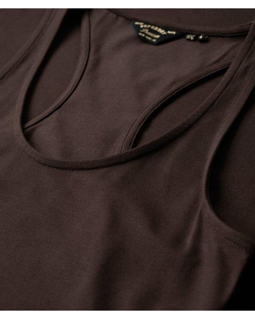 Superdry Brown & Co Scoop Neck Jersey Midi Dress