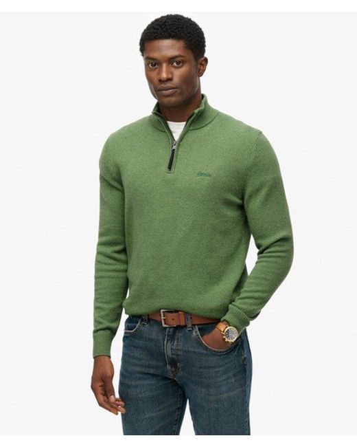 Superdry Green & Co Wool Blend Half Zip Jumper for men