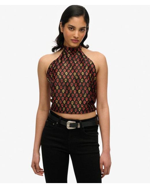 Superdry Black & Co Jacquard Halter Top