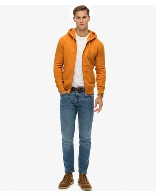 Superdry Orange & Co Vintage Logo Embroidered Zip Hoodie for men