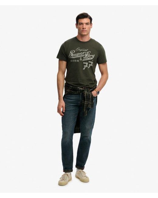 Superdry Green & Co Leather & Boot Co Script T-shirt for men