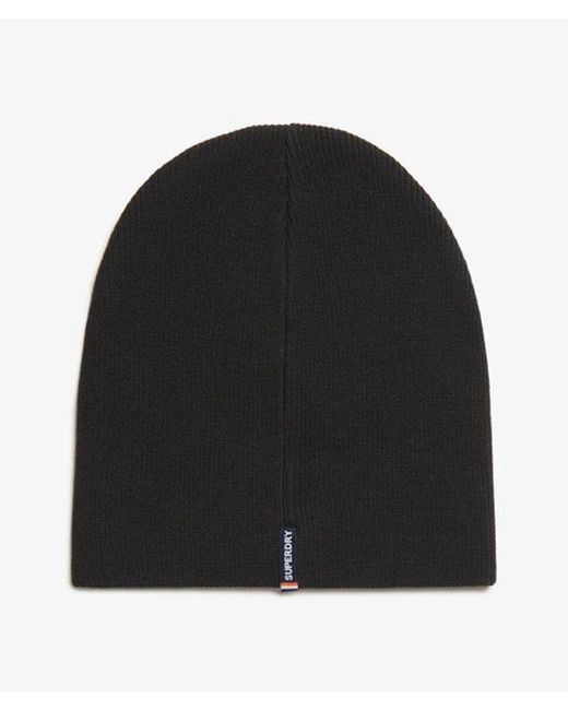 Superdry Black & Co Essential Logo Knitted Beanie Hat for men