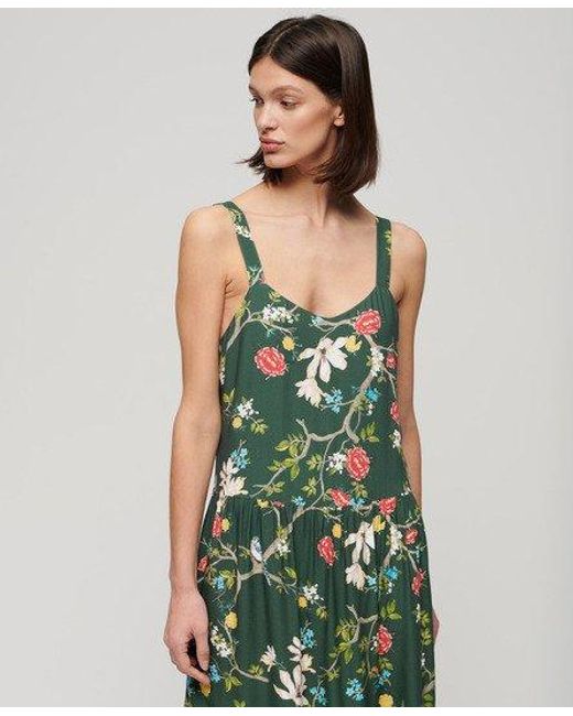 Superdry Green Woven Tiered Maxi Dress