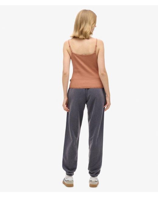 Superdry Blue Ladies Loose Fit Graphic Print Vintage Washed jogger