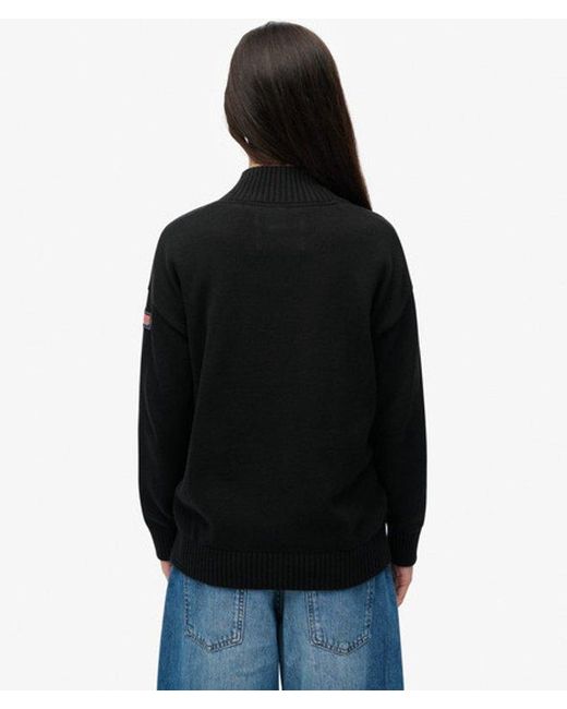 Superdry Black & Co Slouchy Knitted Half Zip