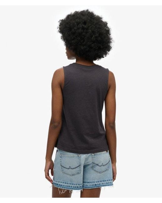 Superdry Gray & Co Vintage Logo Tokyo Scoop Neck Tank Top