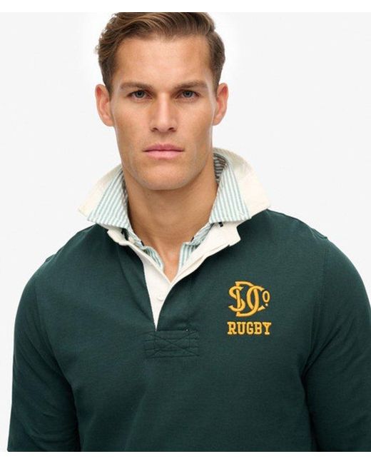 Superdry Green & Co Vintage Athletic Jersey Rugby Top for men